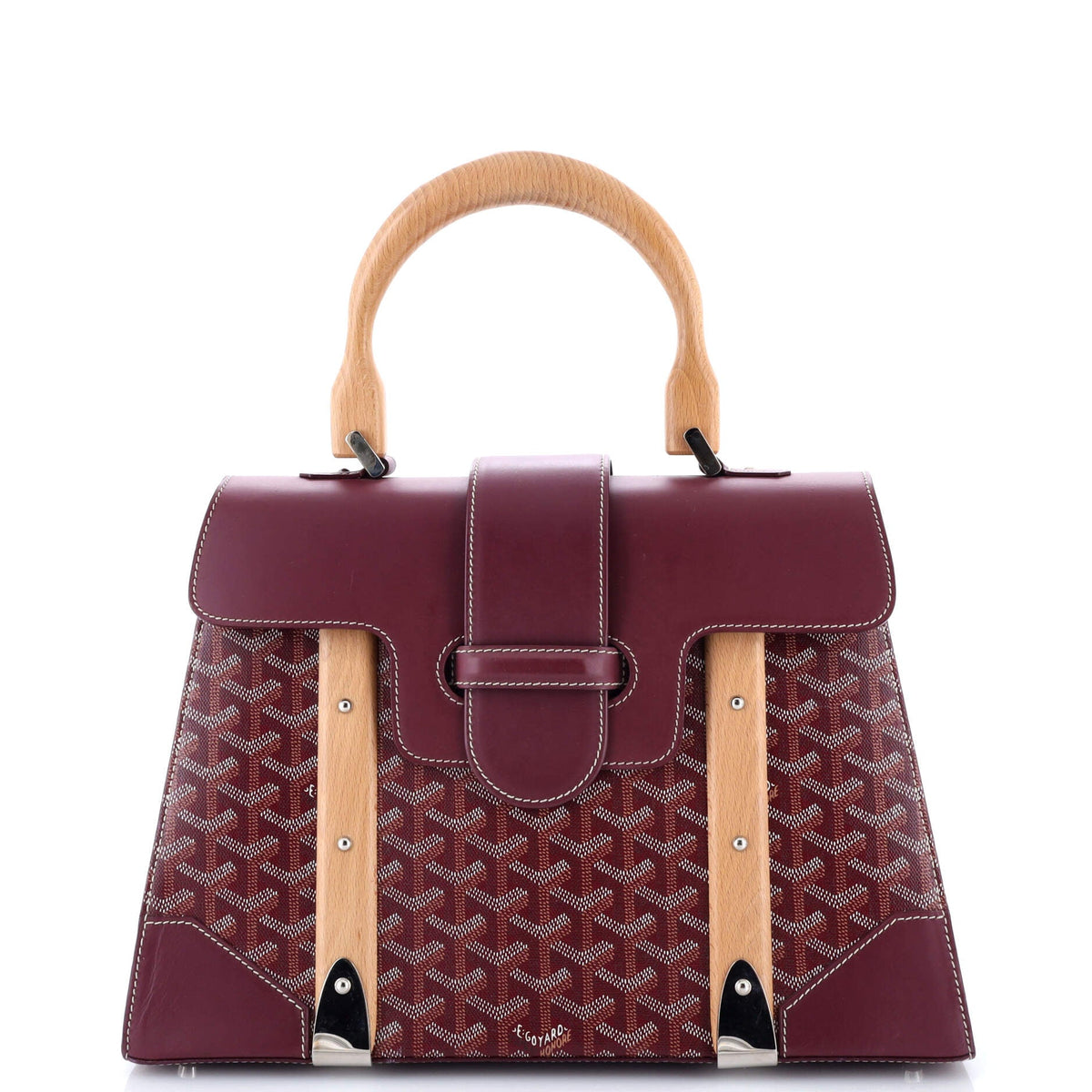 Goyard GOYARD Saigon Top Handle Bag Coated Canvas with Leather MM