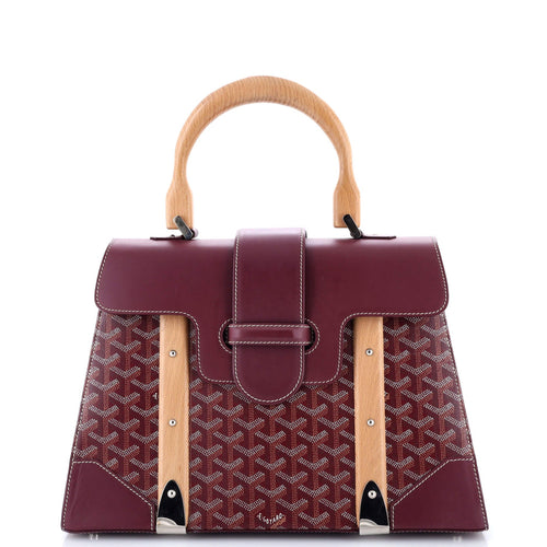GOYARD Saigon Top Handle Bag Coated Canvas with Leather MM