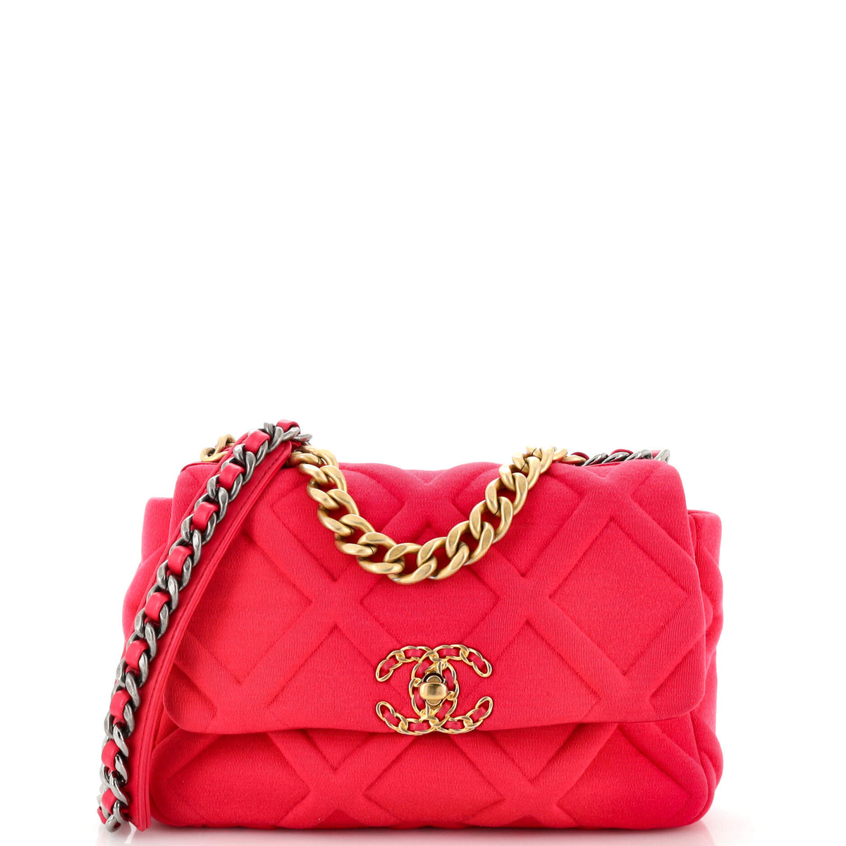 Chanel CHANEL 19 Flap Bag Quilted Jersey Medium