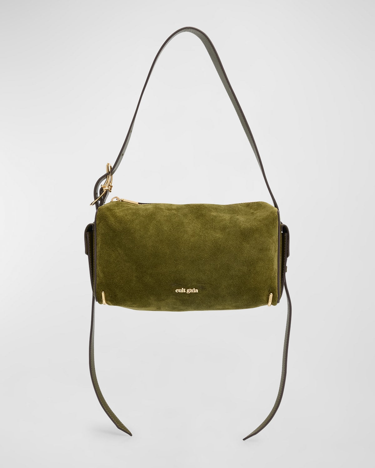 Cult Gaia Natasha Zip Suede & Leather Shoulder Bag