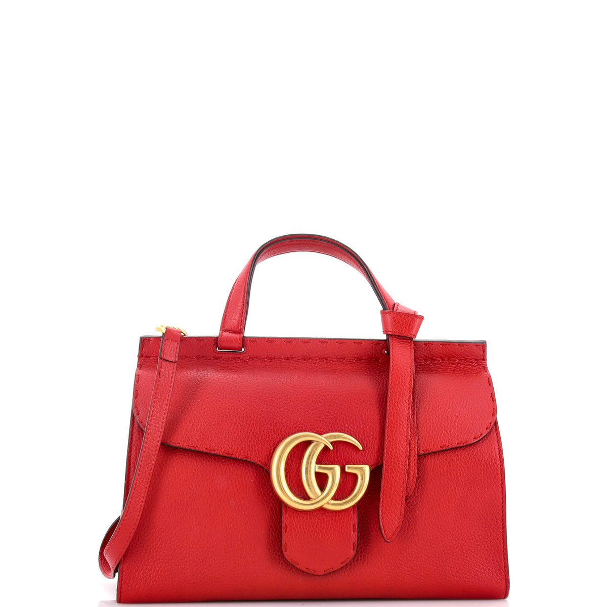 Gucci GUCCI GG Marmont Top Handle Bag Leather Small