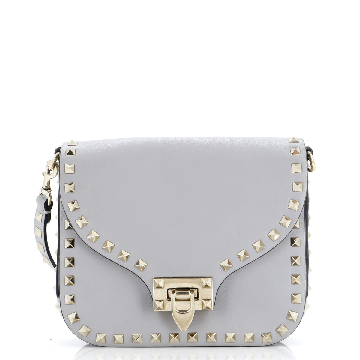 Valentino Garavani VALENTINO GARAVANI Rockstud Flip Lock Flap Bag Leather Small