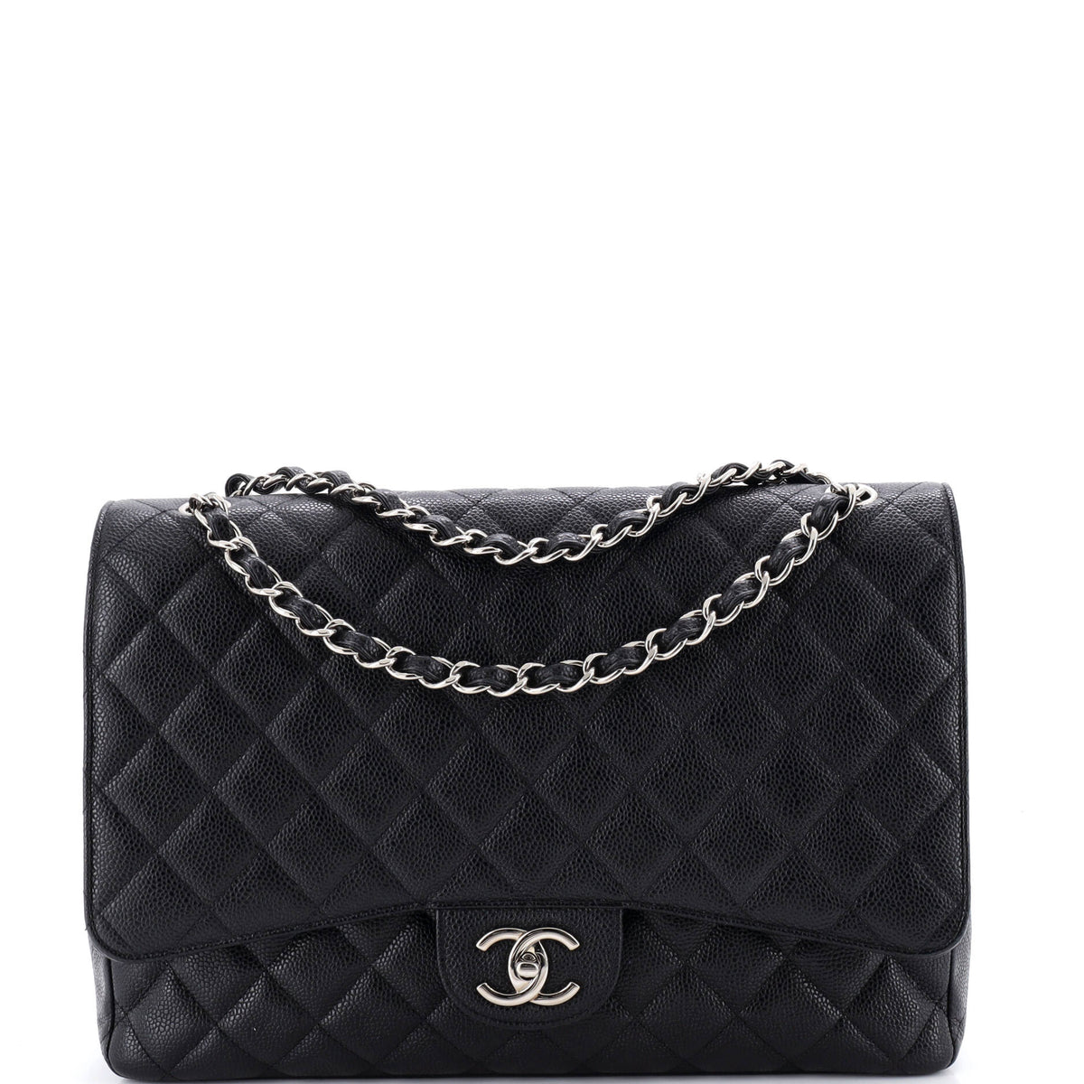 Chanel CHANEL Classic Double Flap Bag Quilted Caviar Maxi