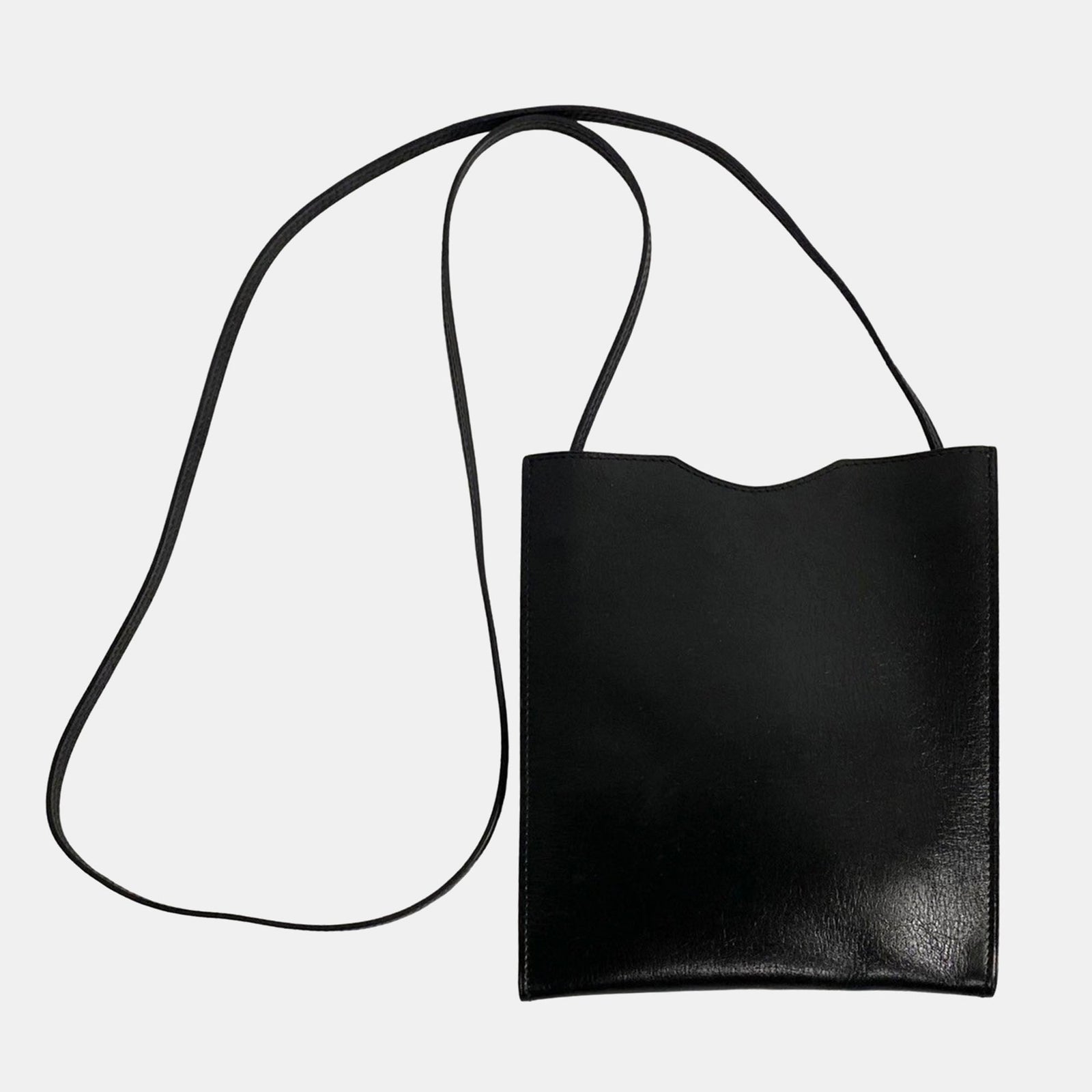 Herm?s Sac bandoulière en cuir noir Onimetou