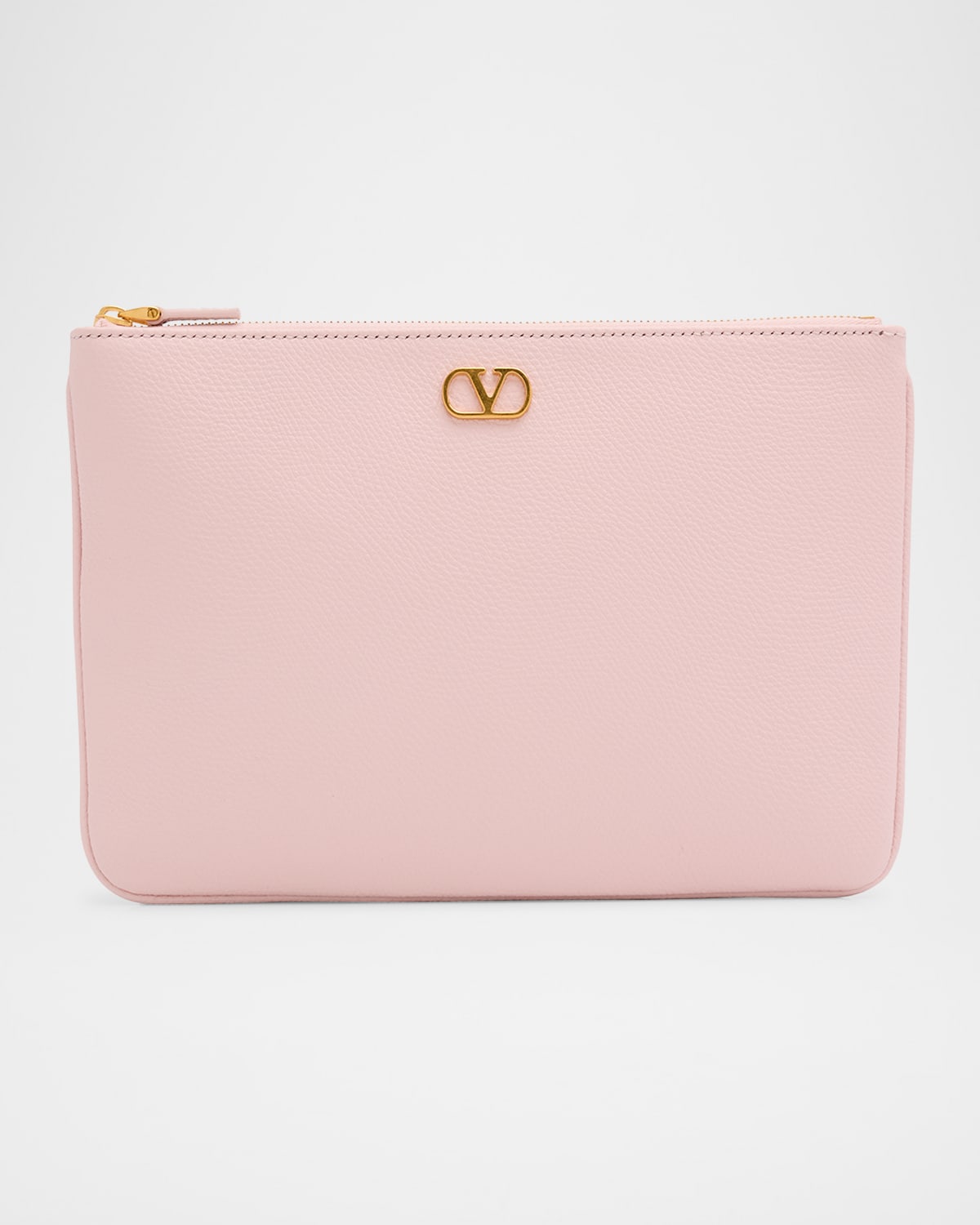 Valentino VLOGO Medium Leather Flat Pouch Bag