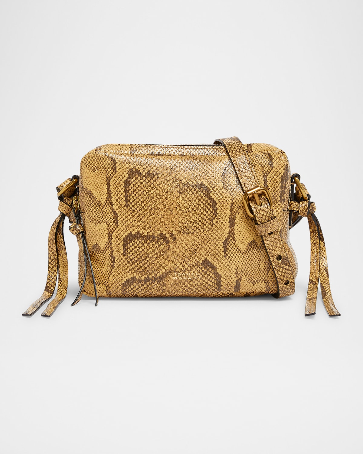 Isabel Marant Wardy Python-Printed Camera Crossbody Bag