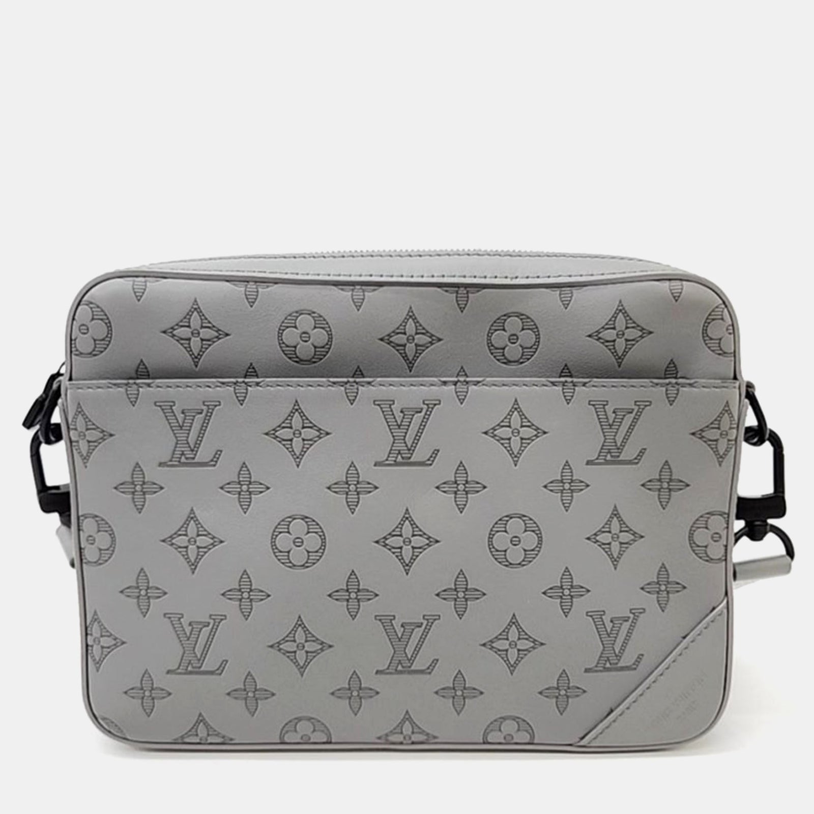 Louis Vuitton Graue Umhängetasche Shadow Duo aus Leder