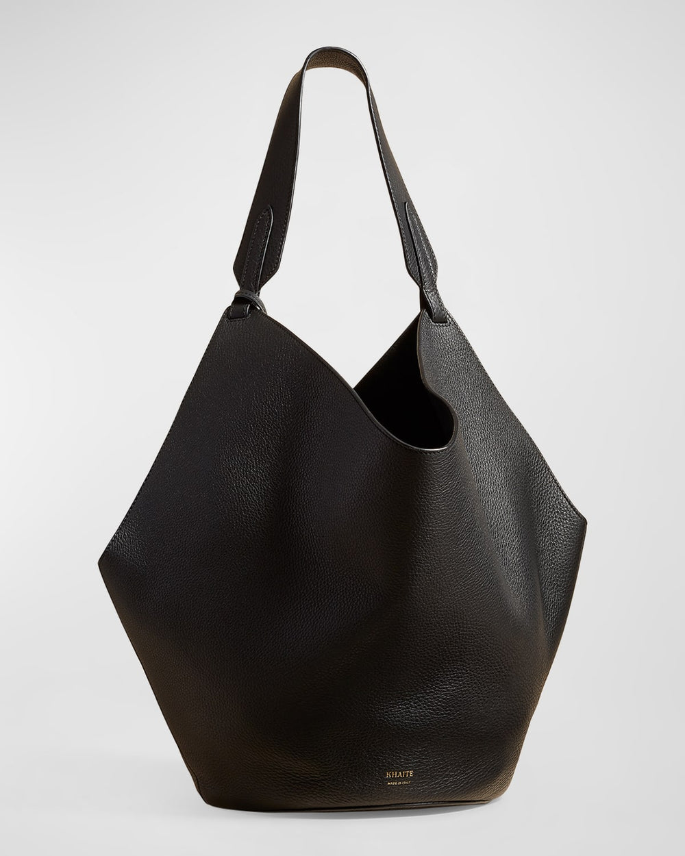 Lotus Medium Pebbled Leather Tote Bag