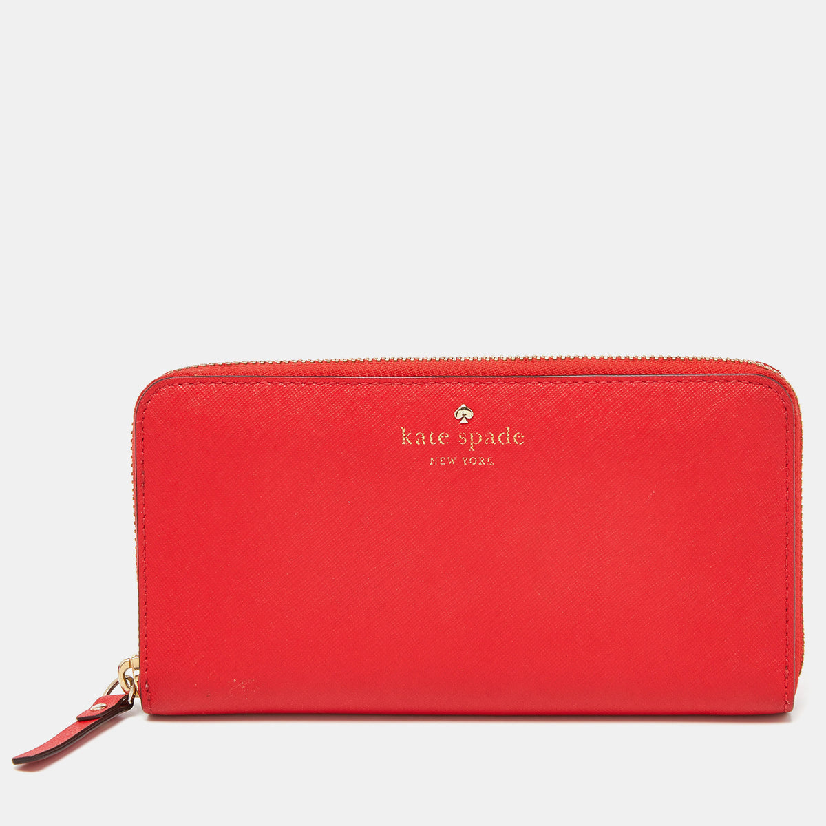 Kate Spade Red Leather Zip Around Continental Wallet