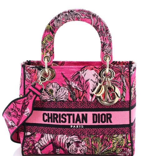Lady D-Lite Bag Embroidered Canvas Medium