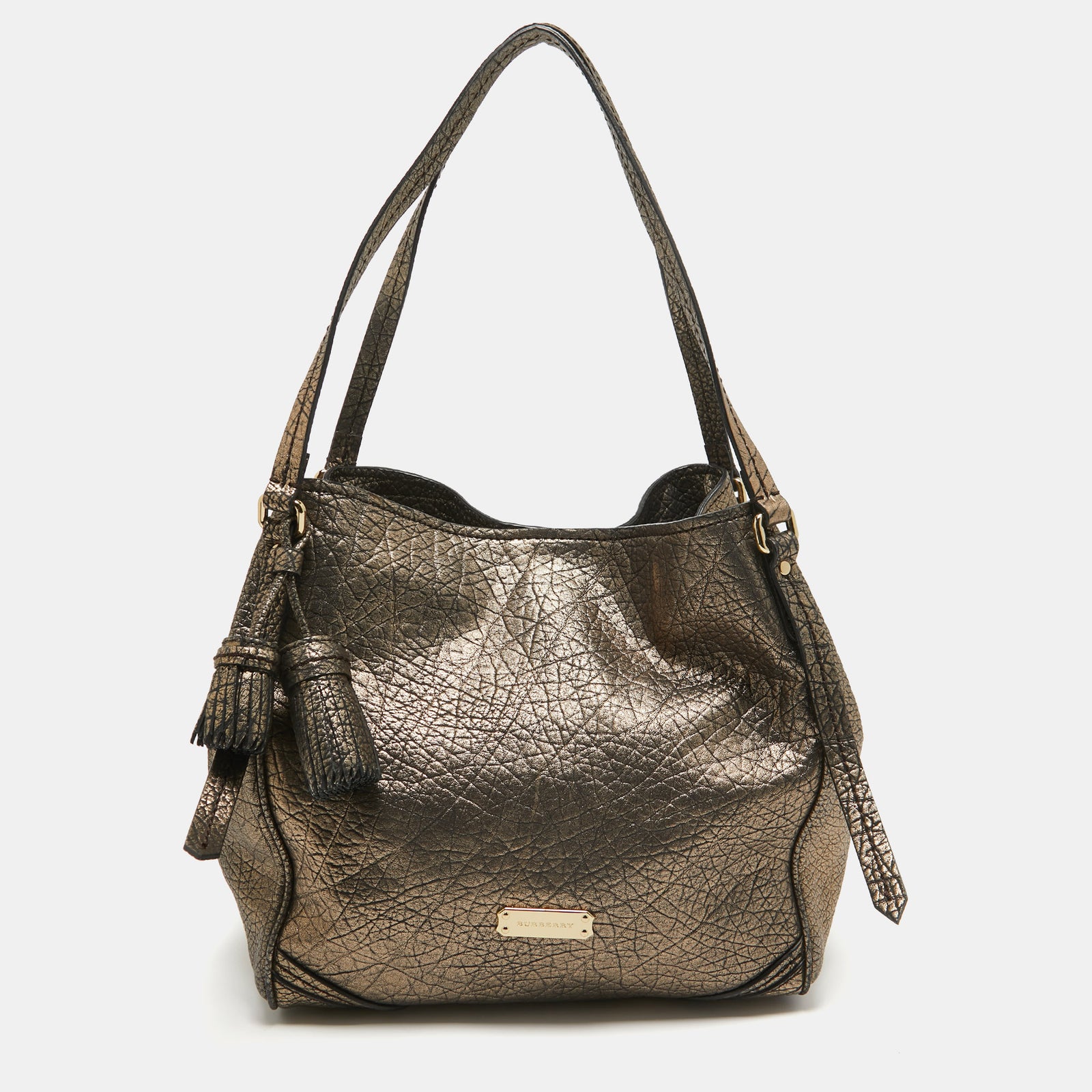 Burberry Metallic Leather Canterbury Tassel Tote