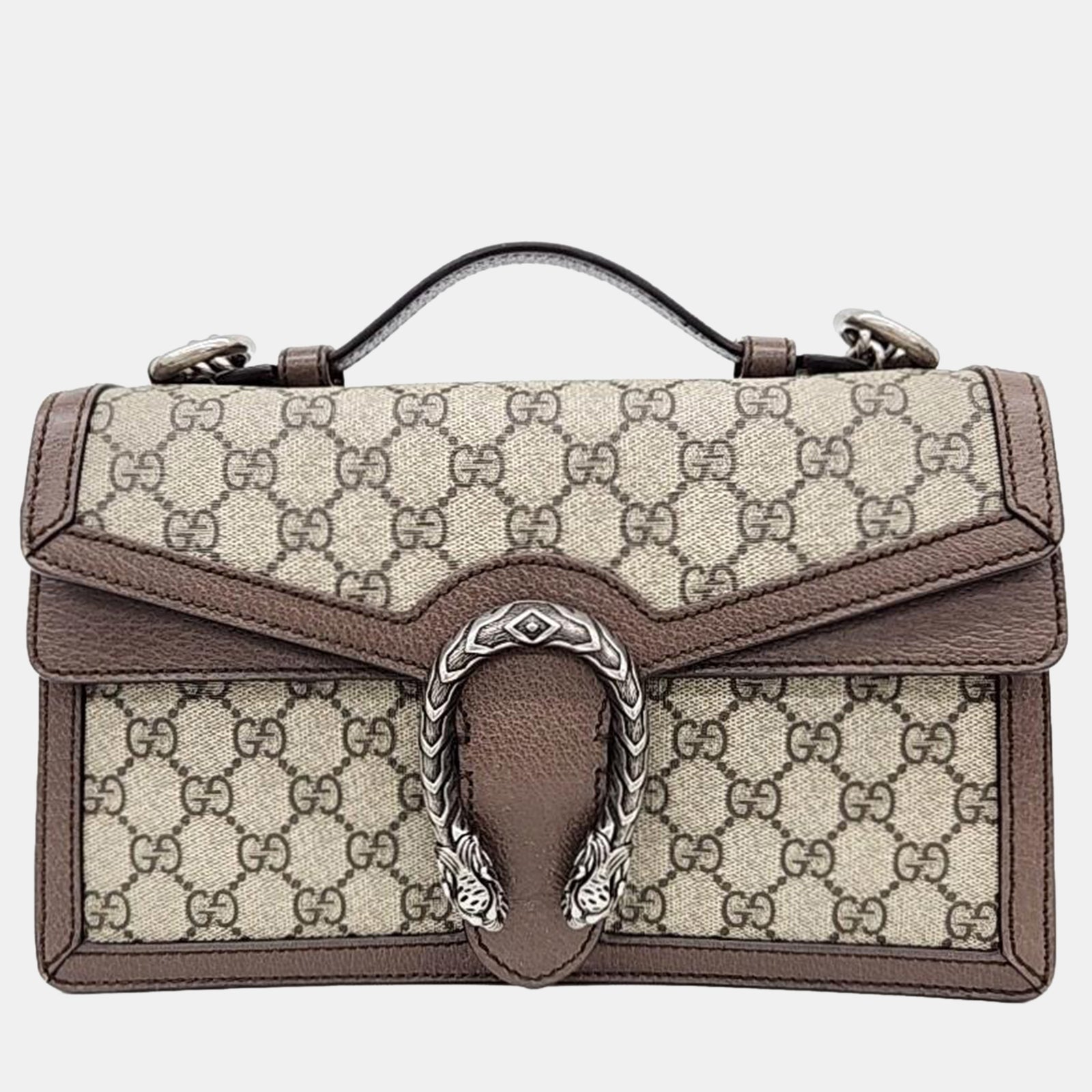 Gucci Dionysus-Tasche mit Henkel aus GG Canvas in Beige