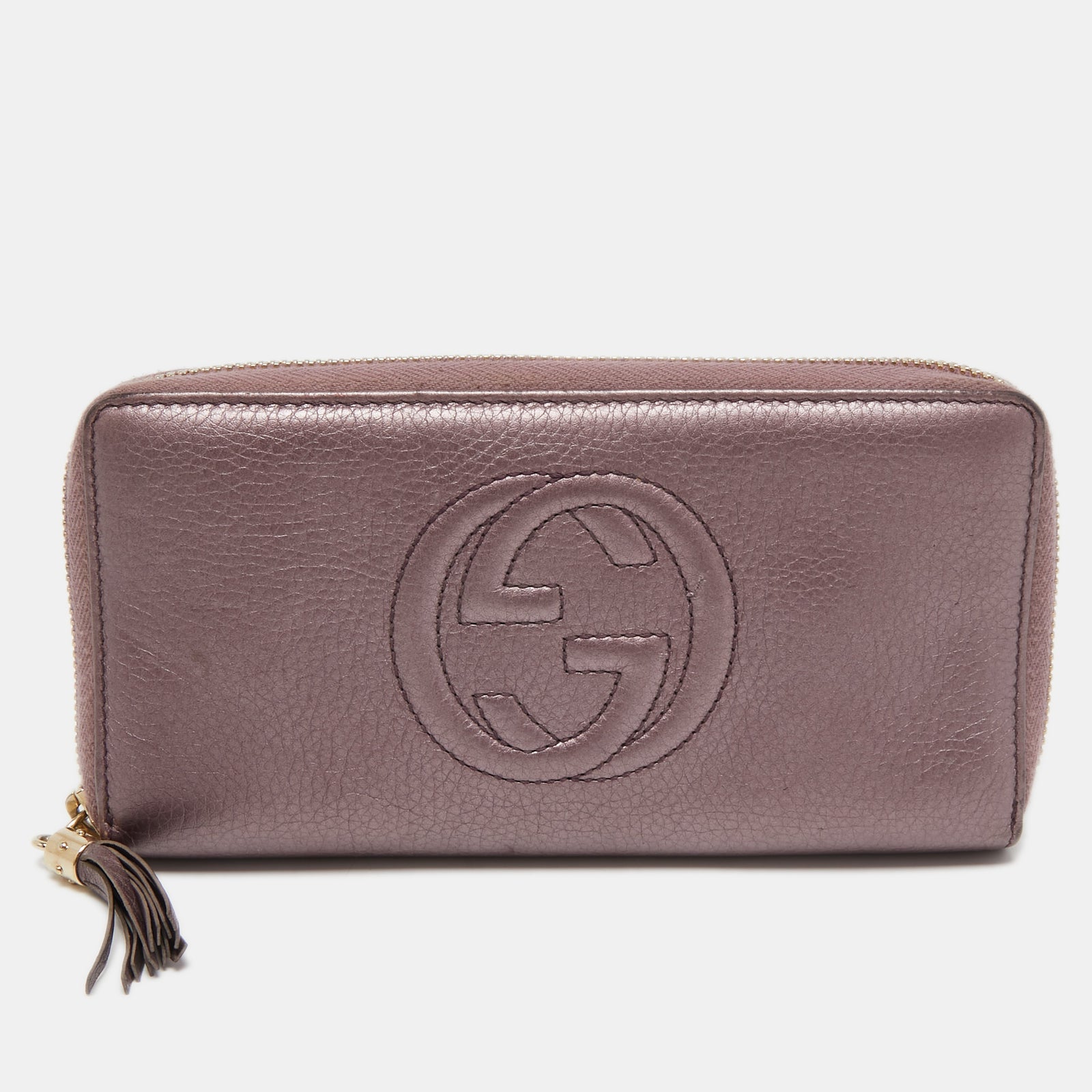 Gucci Purple Leather Soho Continental Wallet