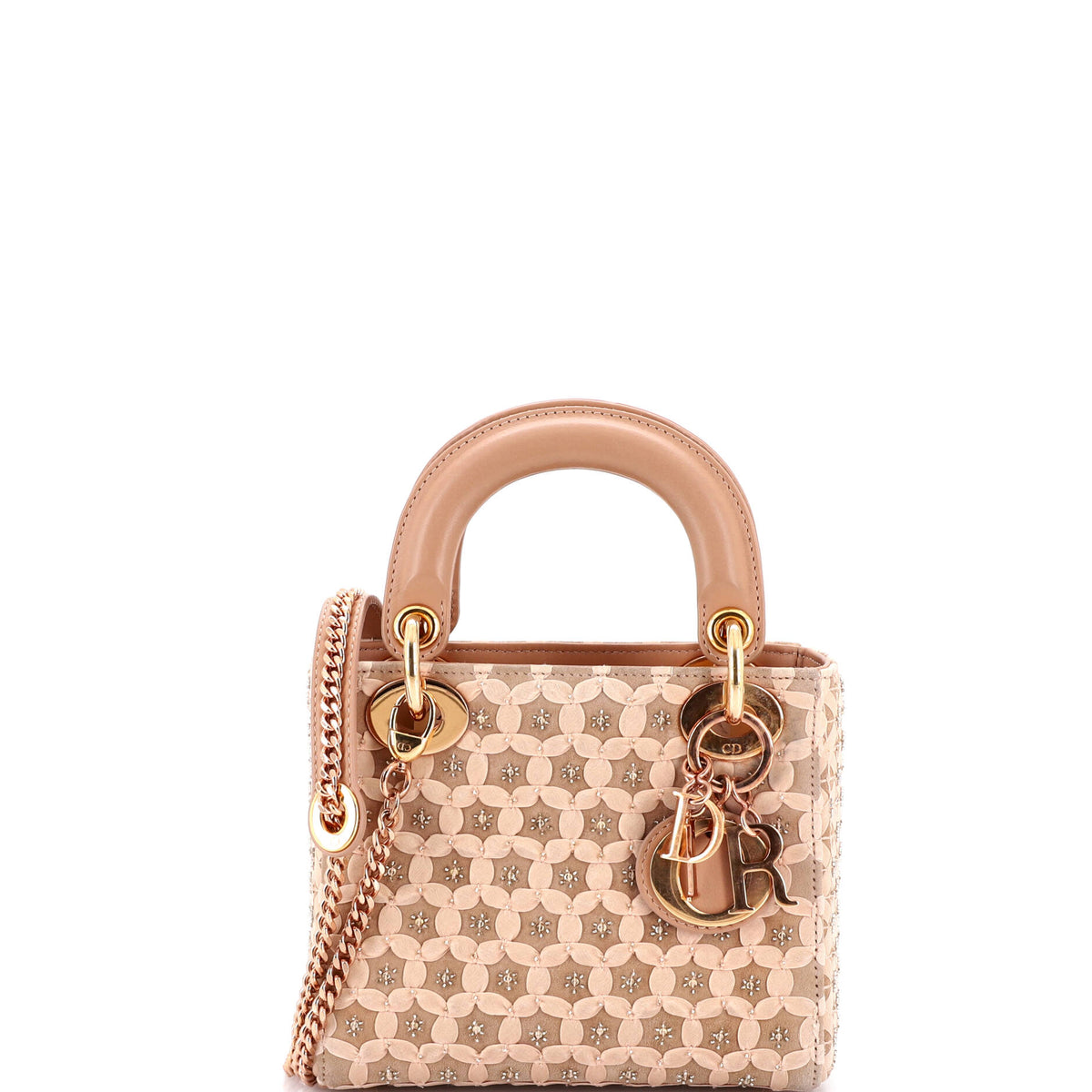 Christian Dior Lady Dior Chain Bag Embellished Satin Mini