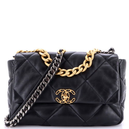 CHANEL 19 Flap Bag Quilted Leather Large
