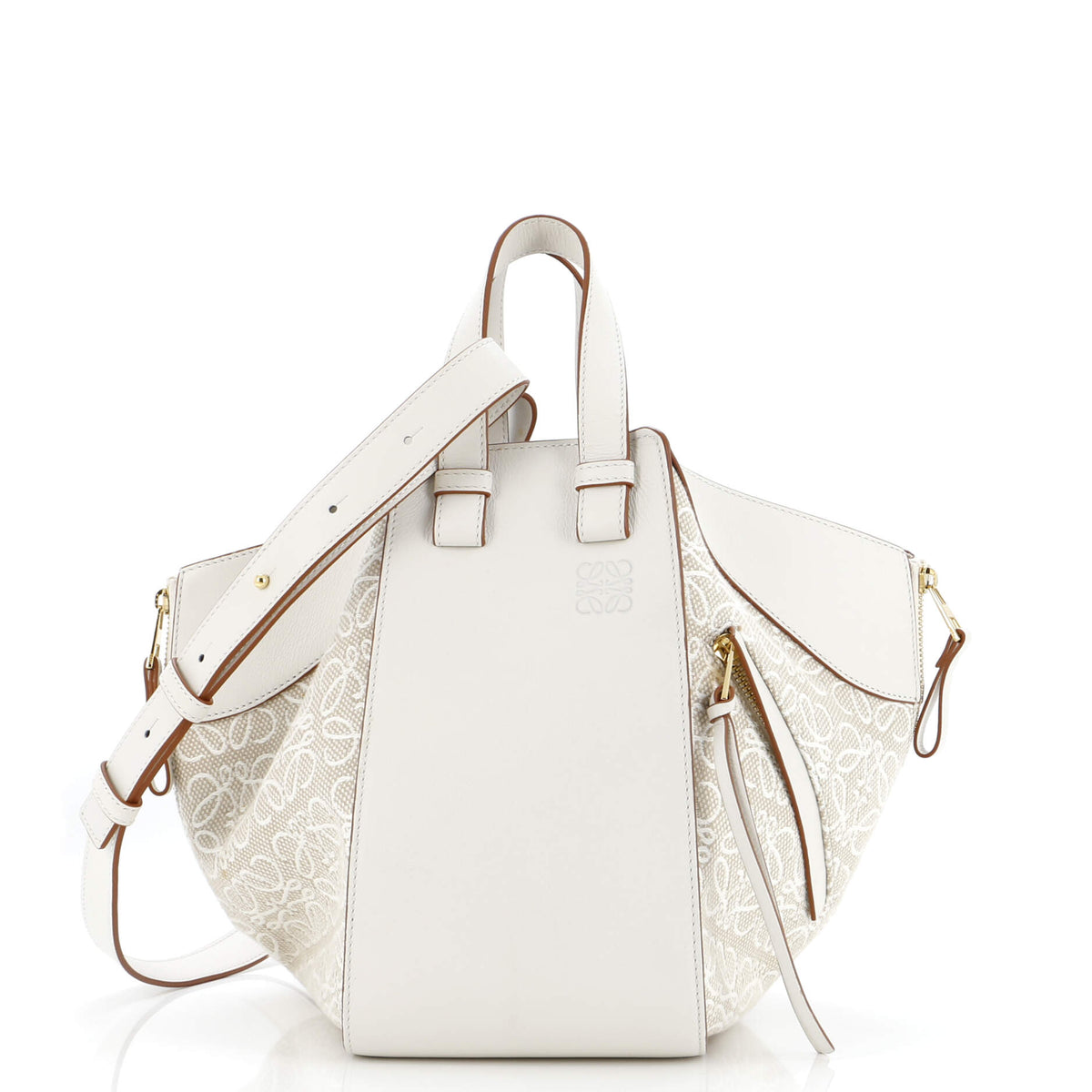 Loewe LOEWE Hammock Bag Leather and Anagram Jacquard Small