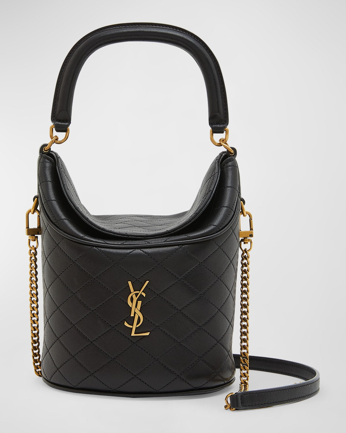Saint Laurent Gaby Mini Leather Bucket Bag