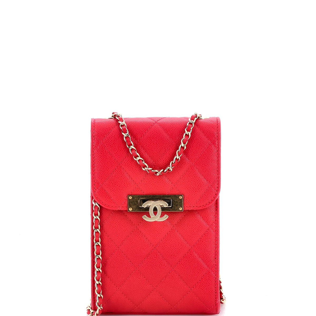 Chanel CHANEL Golden Class Phone Holder Crossbody Bag Quilted Caviar