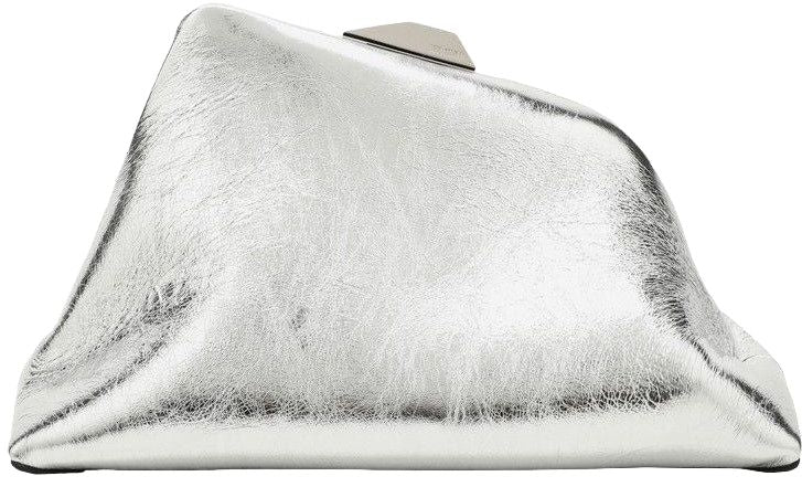 The Attico Women's Day Off Silver Leather Clutch Bag in Metal | 246WAH49L070