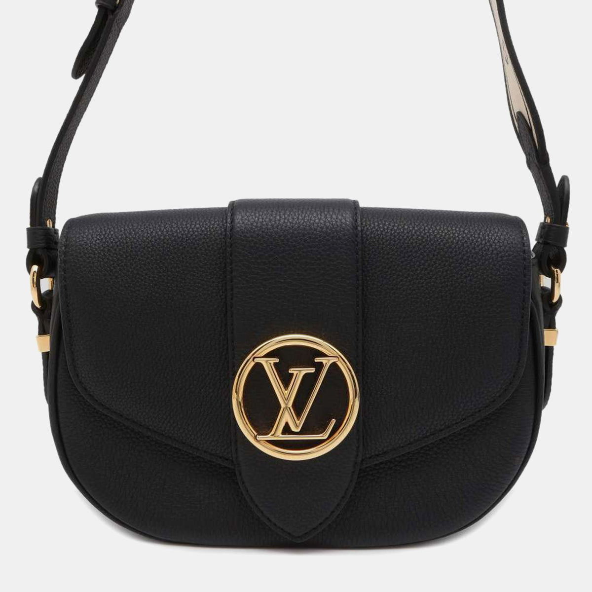 Louis Vuitton Black Leather LV Pont 9 Soft MM Bag