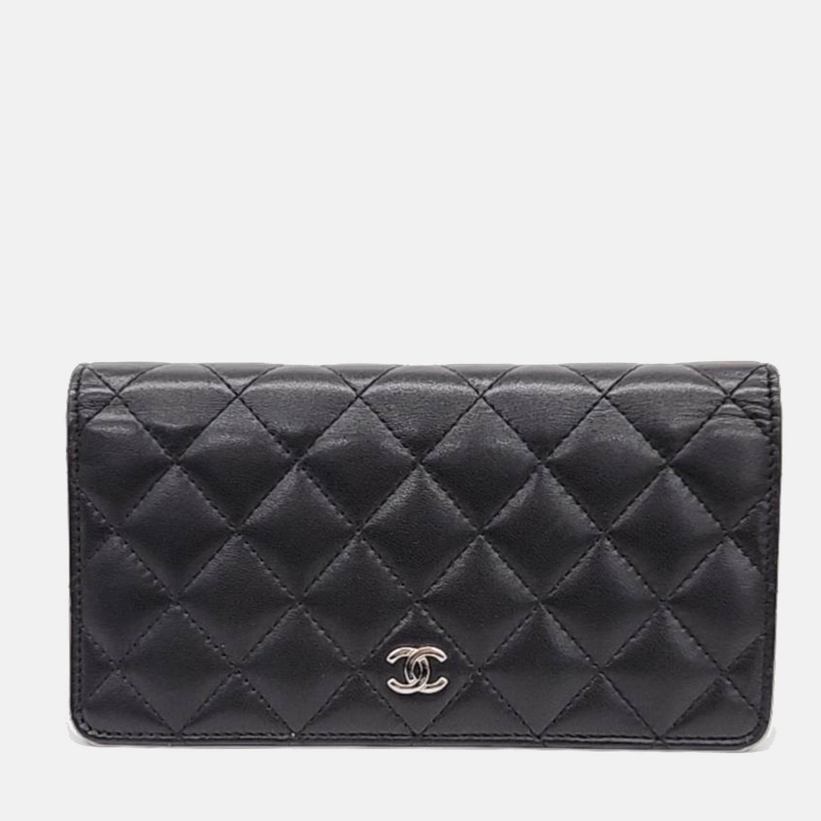 Chanel Black Lambskin Long Wallet