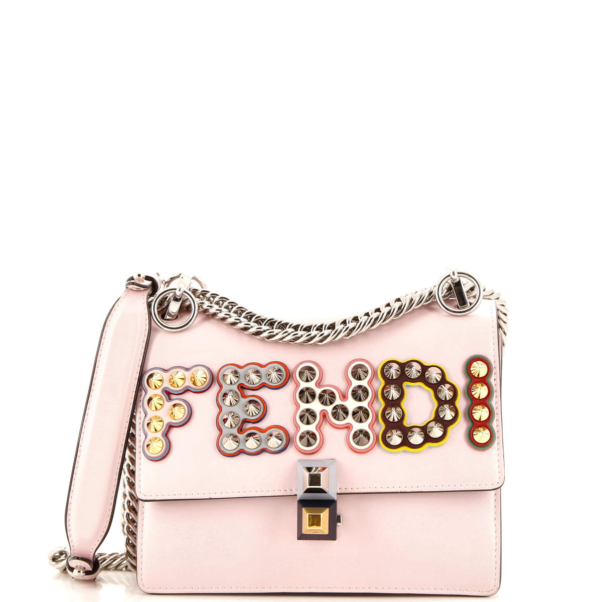 Fendi FENDI Kan I Bag Embellished Applique Leather Small