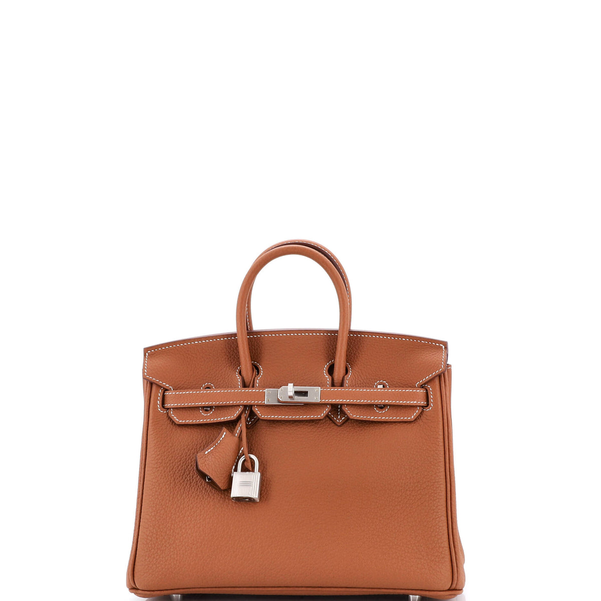 Herm?s Birkin Handbag Gold Togo with Brushed Palladium Hardware 25