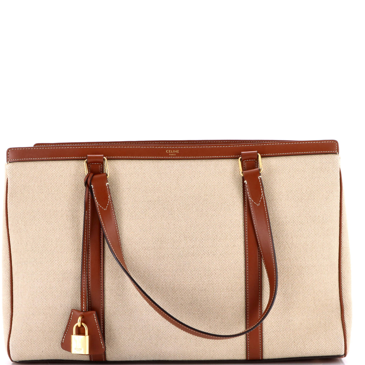 Celine CELINE Cabas 16 Bag Canvas with Leather Medium