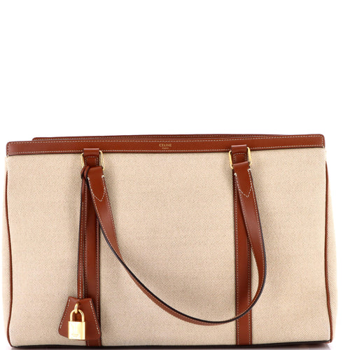 CELINE Cabas 16 Bag Canvas with Leather Medium