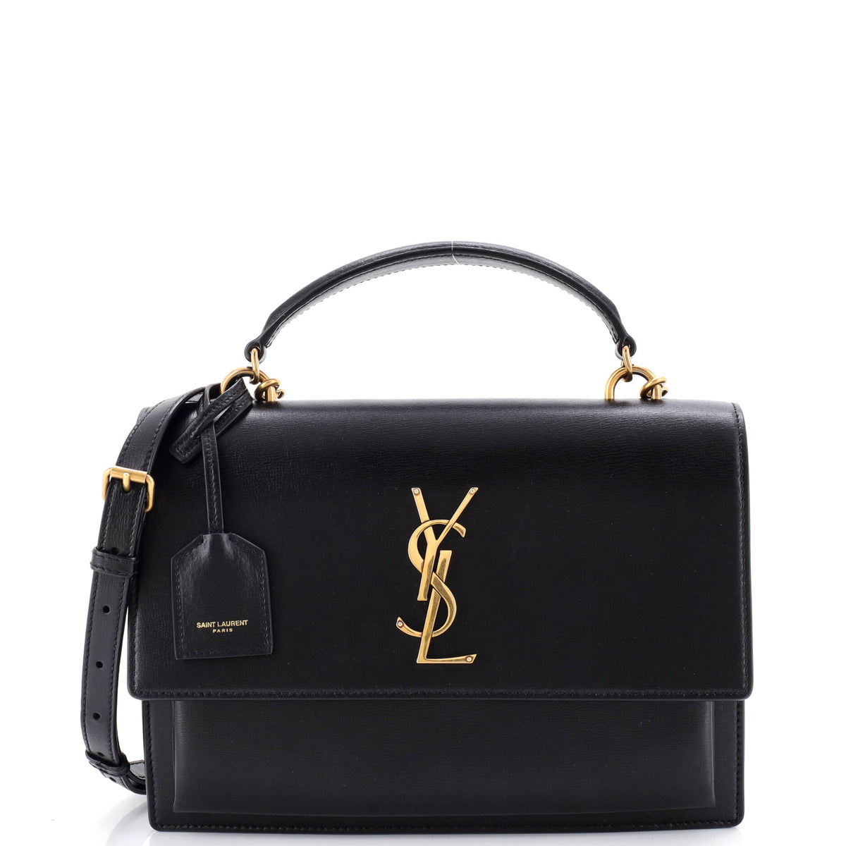 Saint Laurent Sunset Top Handle Shoulder Bag Leather Medium
