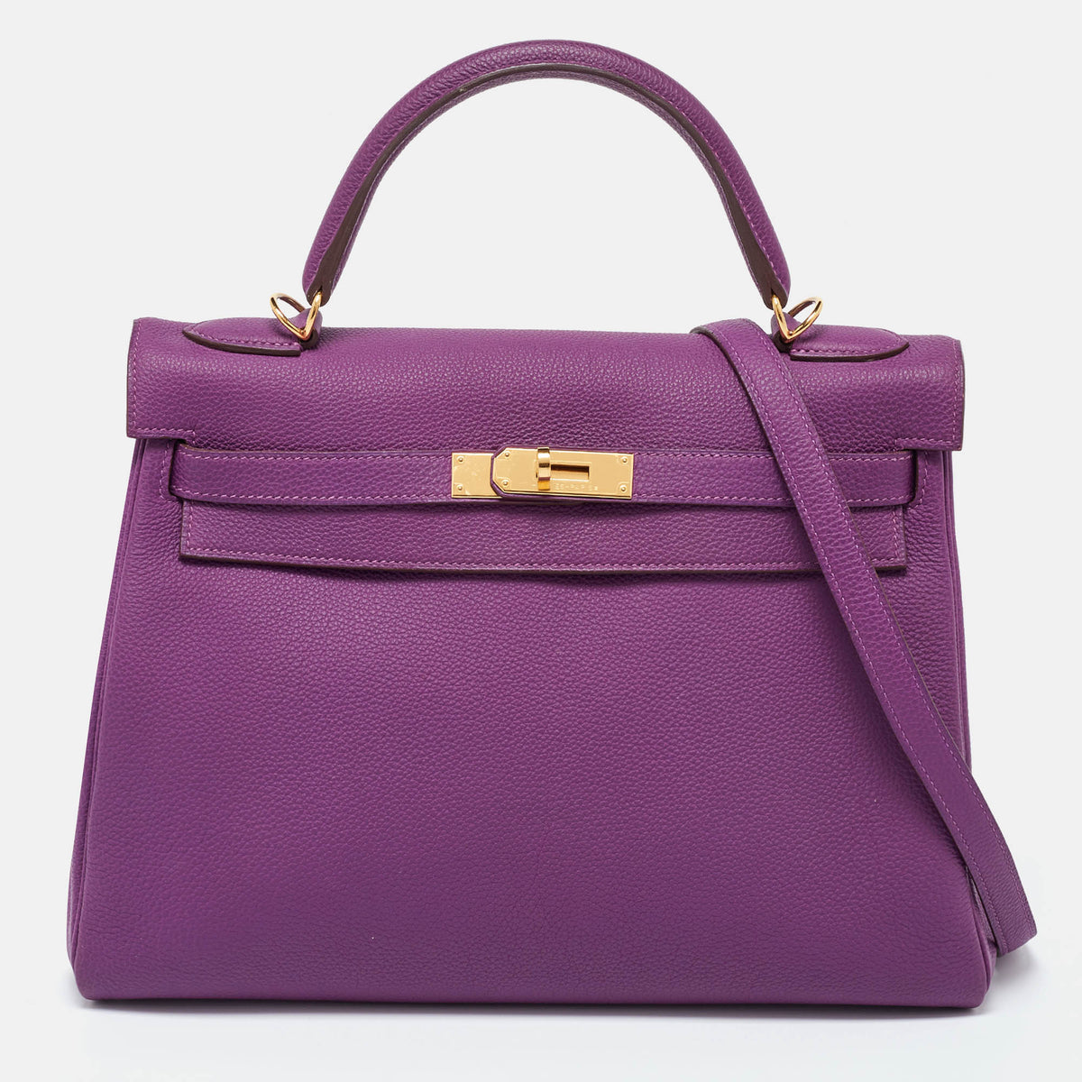 Hermès Anemone Novillo Leather Gold Finish Kelly Retourne 32 Bag