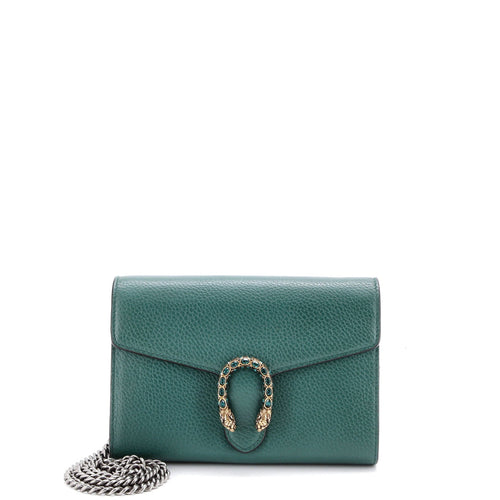 GUCCI Dionysus Chain Wallet Leather with Embellished Detail Small