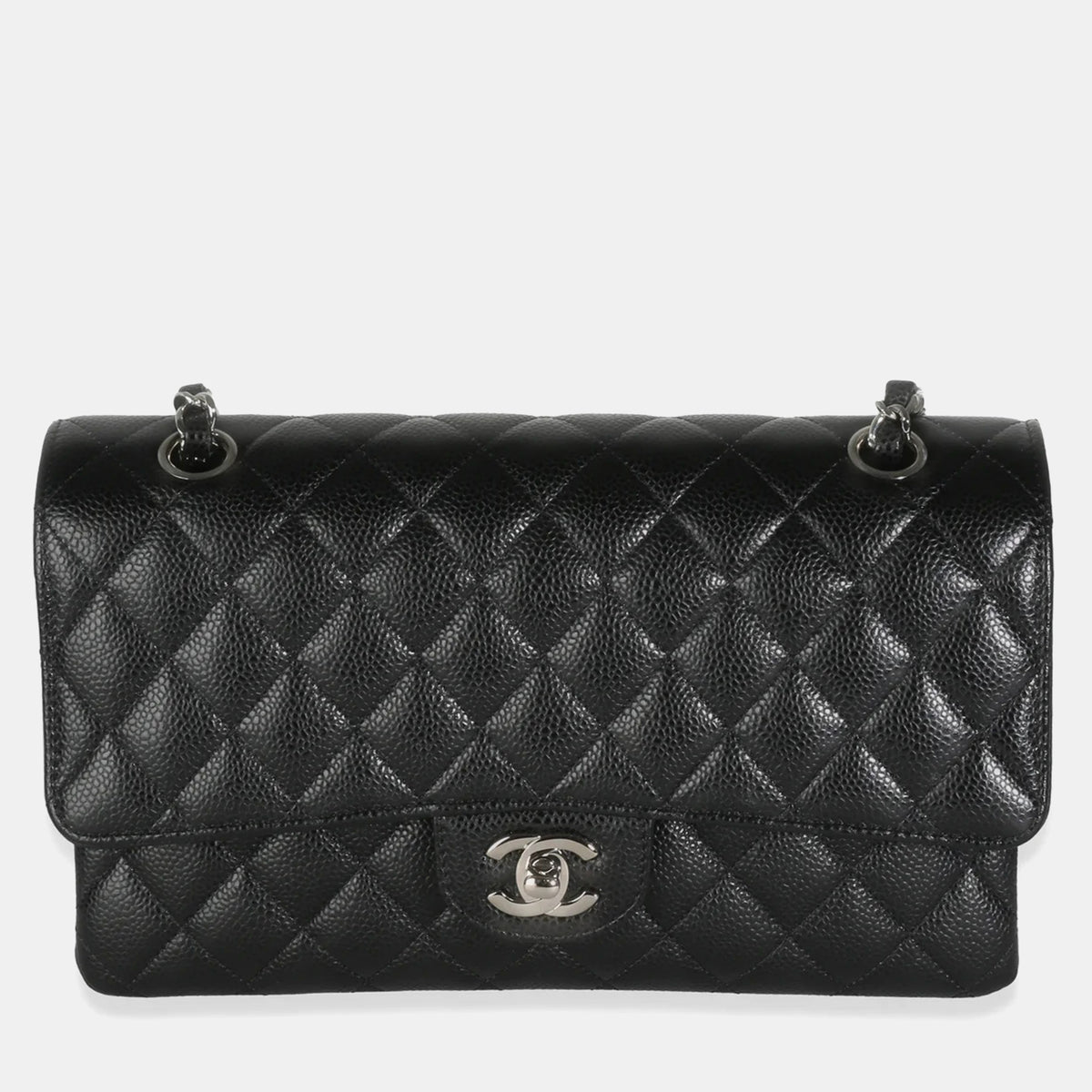 Chanel Black Quilted Caviar Medium Classic Double Flap Bag