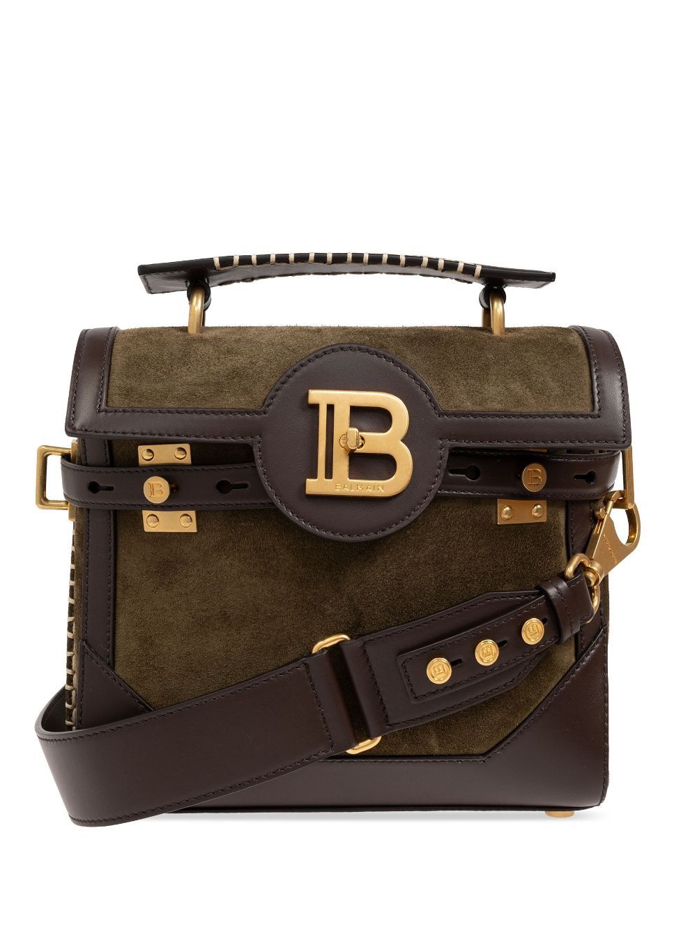 Balmain Women's B-Buzz 23 Bag in Kakichocol | DN0DB530LCTY
