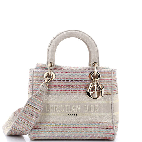 Lady D-Lite Bag Embroidered Canvas Medium