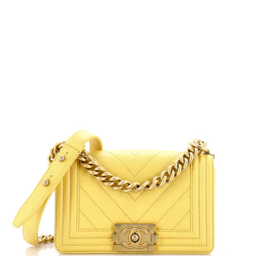 CHANEL Boy Flap Bag Chevron Caviar Small