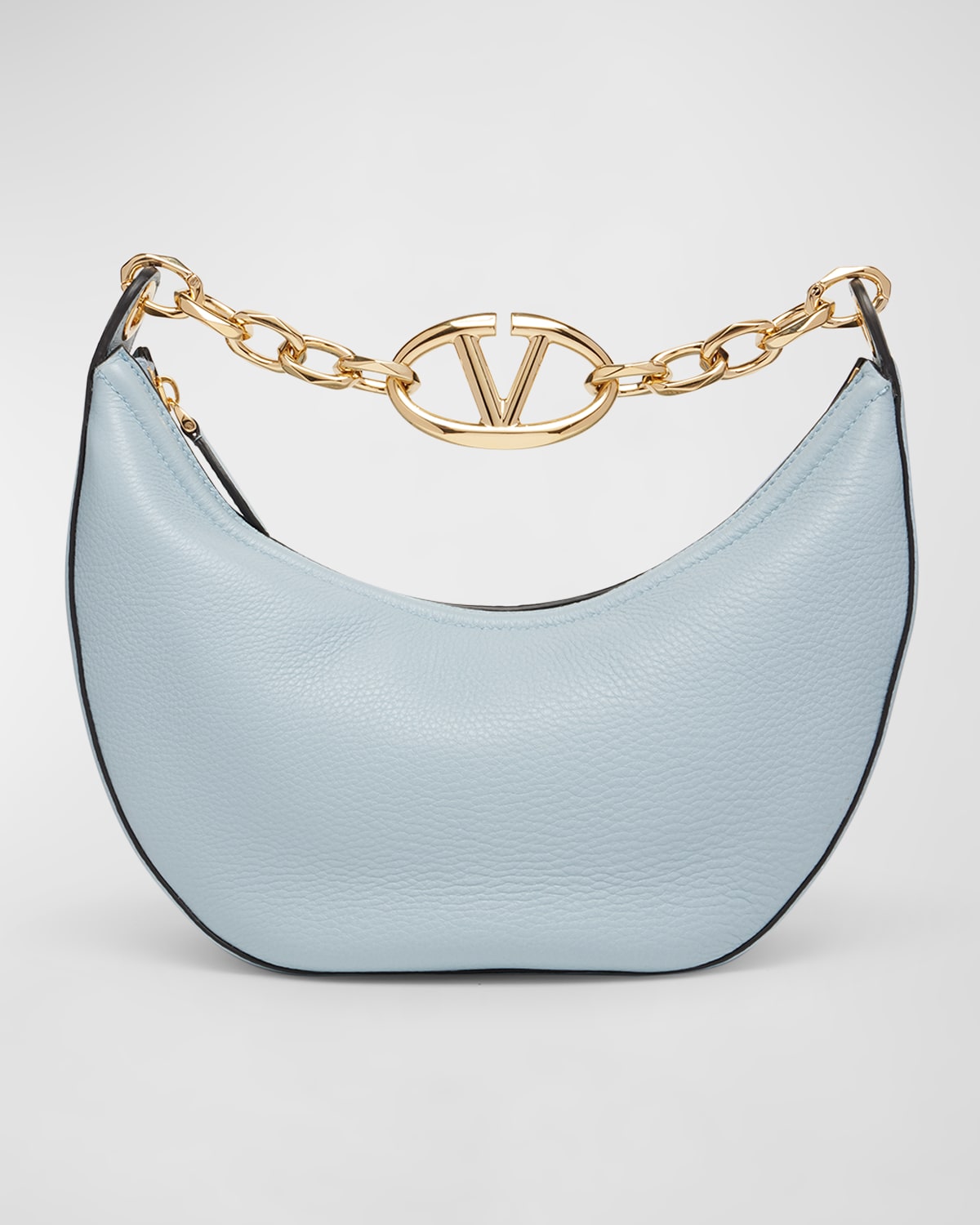 Valentino VLOGO Small Calfskin Moon Hobo Bag