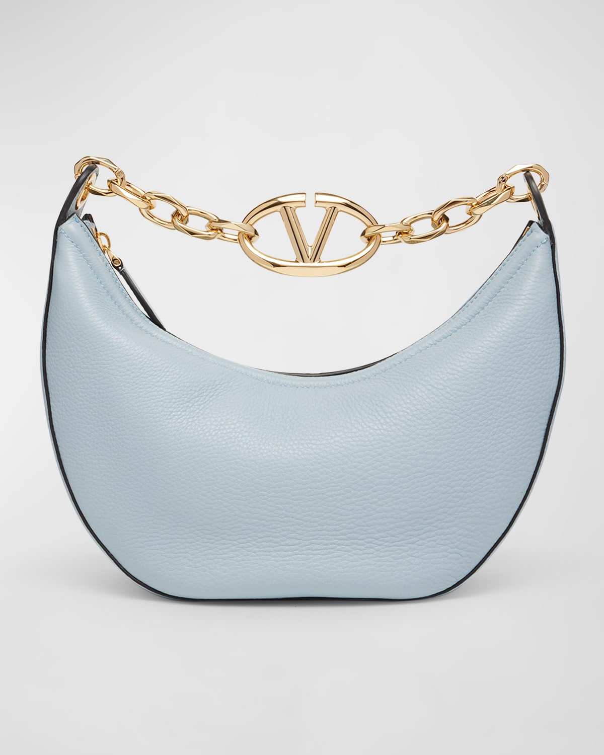 Valentino VLOGO Small Calfskin Moon Hobo Bag