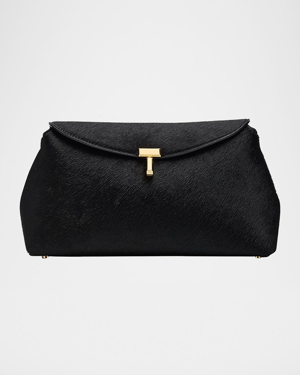 Toteme T Lock Flap Horsehair Clutch Bag