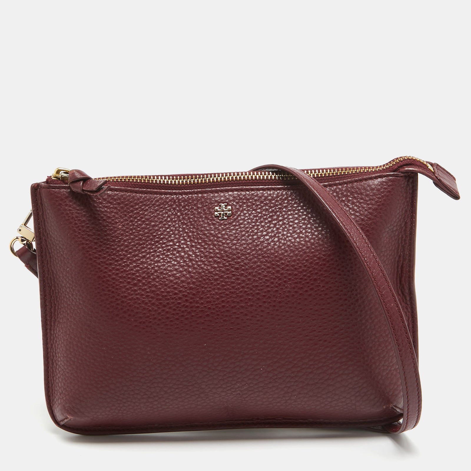 Tory Burch Burgundy Leather Crossbody Bag