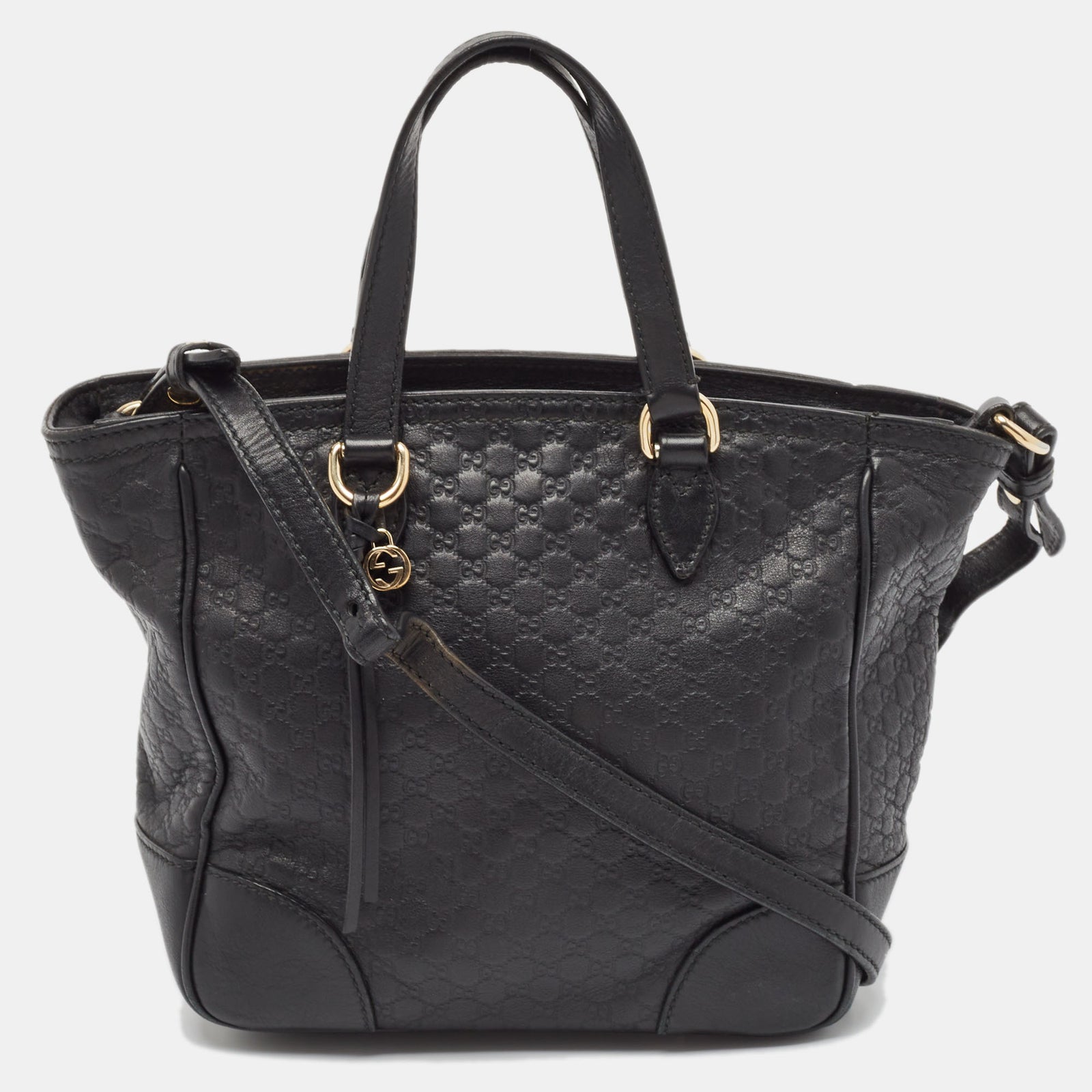 Gucci Kleine Bree Tote aus schwarzem Guccissima-Leder