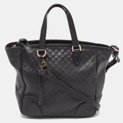 Black Guccissima Leather Small Bree Tote