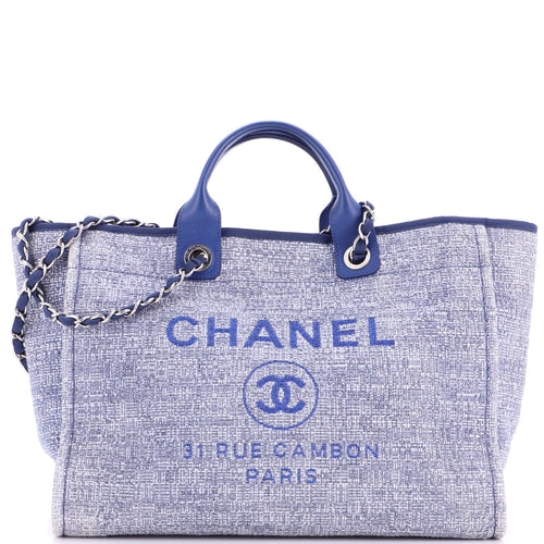 CHANEL Deauville Tote Raffia with Glitter Detail Medium