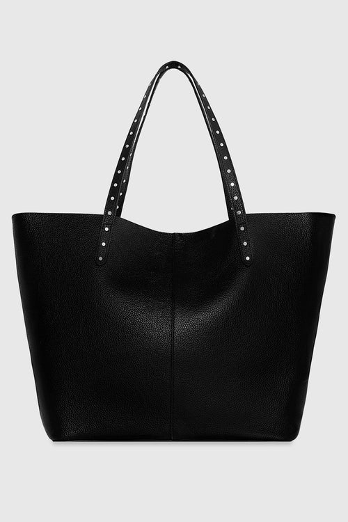 Soft Studded Tote Bag In Black