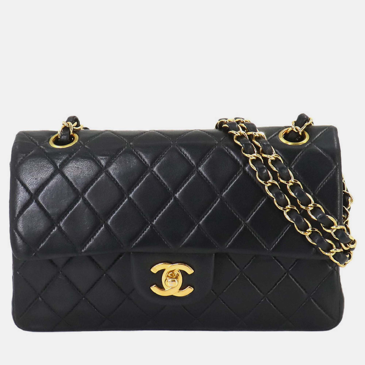 Chanel Black Leather Matelasse 23 Chain Shoulder Bag