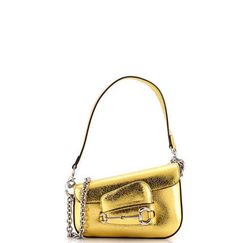 GUCCI Horsebit 1955 Asymmetric Shoulder Bag Leather Mini