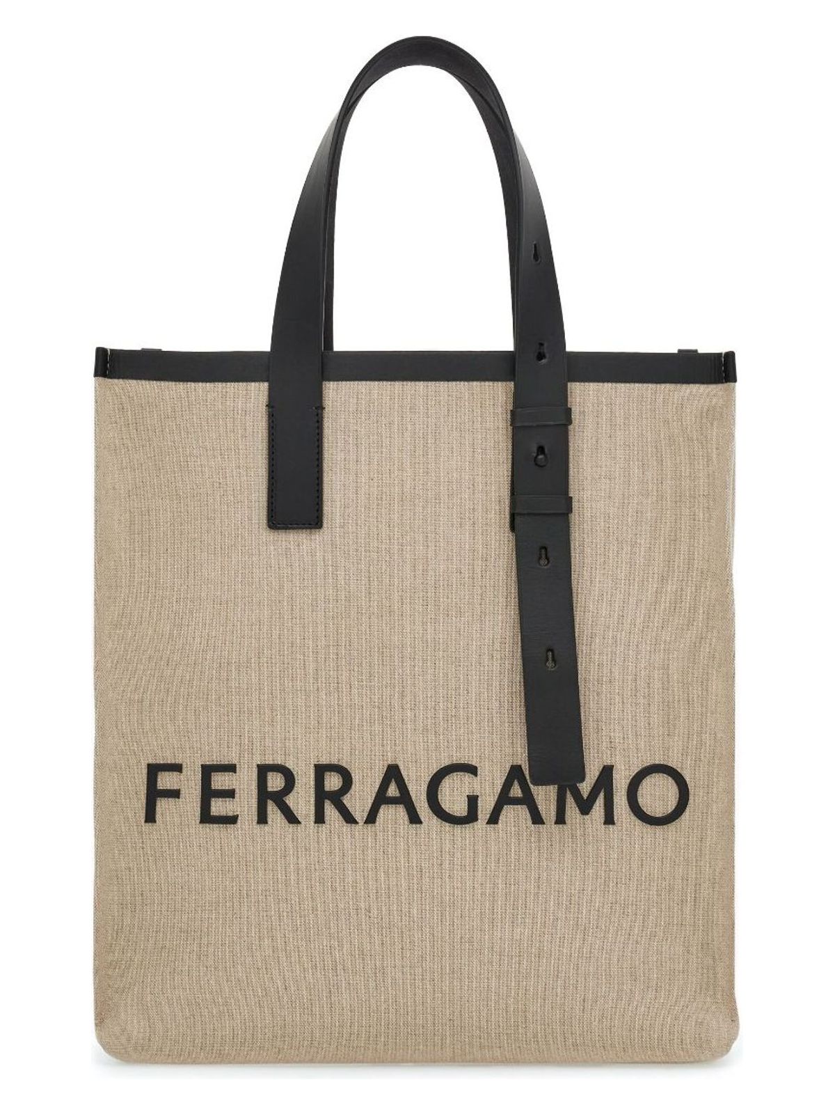 Ferragamo Men's Logo Tote Bag in Beige | Size UNI | 241297