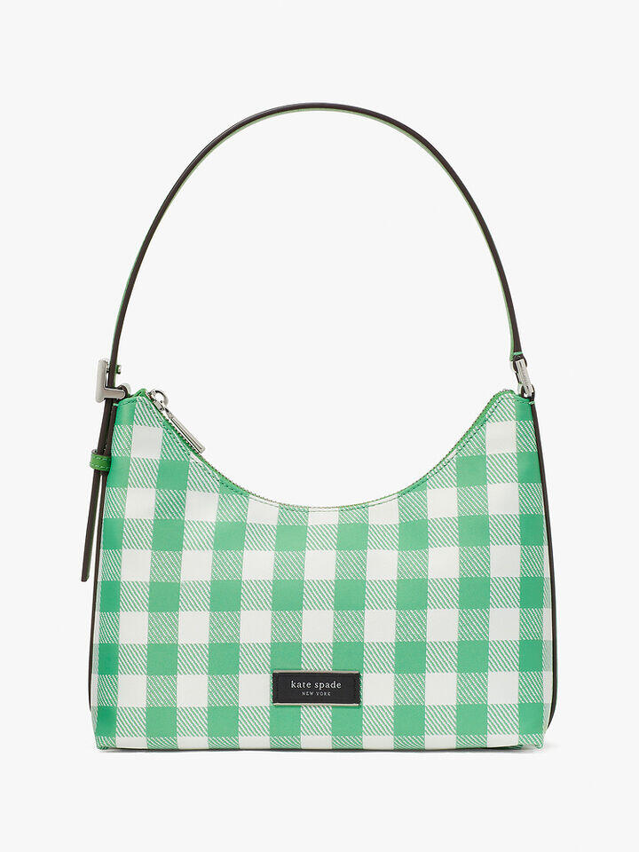 Kate Spade Au Sam Icon Gingham Printed Fabric Small Shoulder Bag