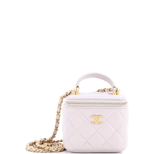 CHANEL Classic Top Handle Vanity Case with Chain Quilted Lambskin Mini