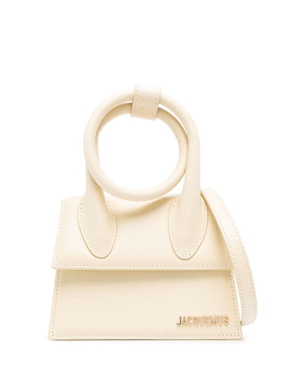 Jacquemus Women's Le Chiquito Noeud Leather Handbag in Ivory | Size UNI | 213BA005